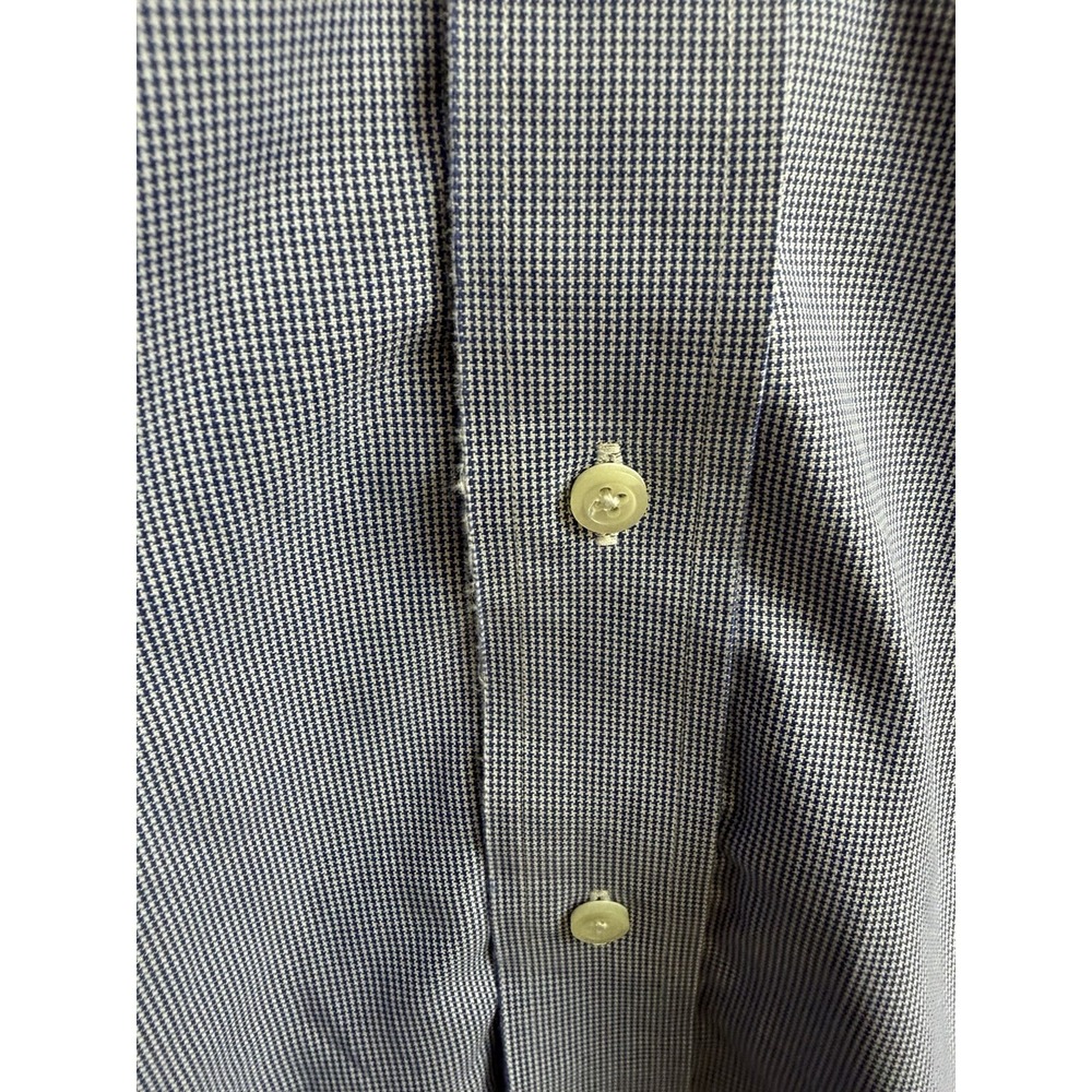 Brooks Brothers Dress Shirt Large Blue Check Original Polo Shirt Non Iron Cotton - Picture 4 of 6